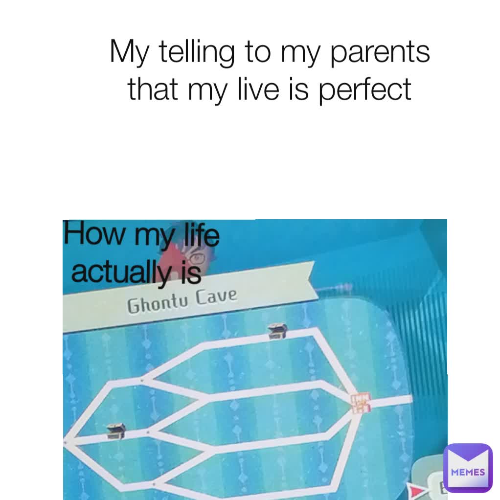 My telling to my parents that my live is perfect How my life actually is 