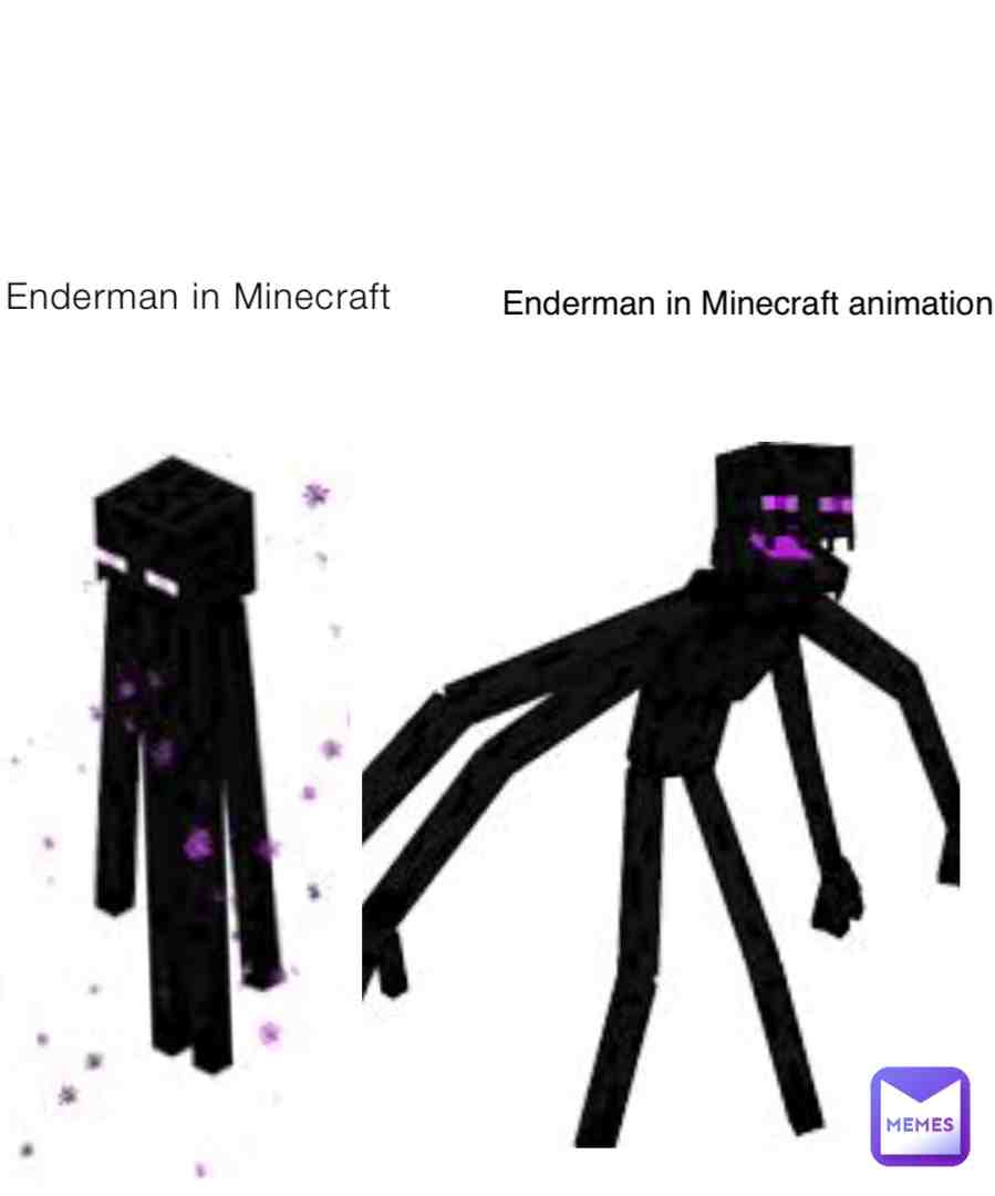 Enderman in Minecraft vs enderman in Minecraft animation