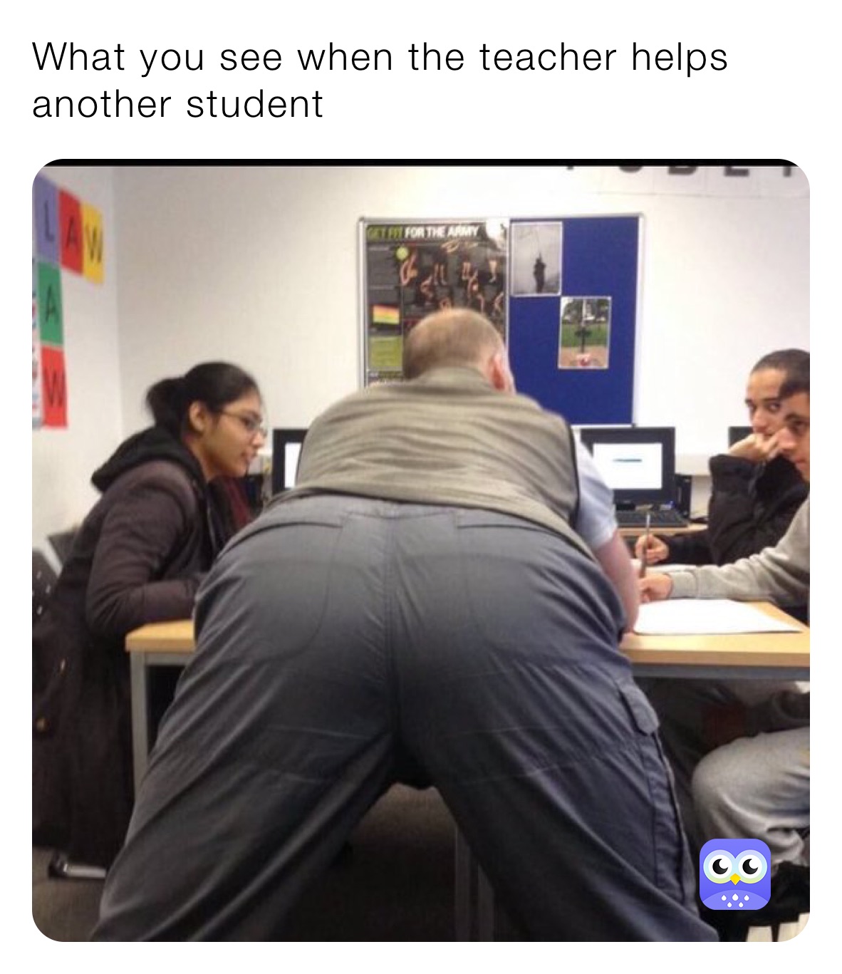 What you see when the teacher helps another student 