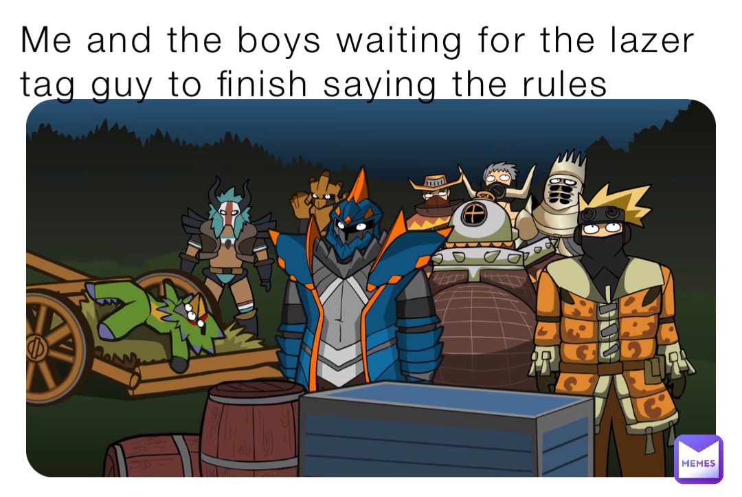 Me and the boys waiting for the lazer tag guy to finish saying the rules