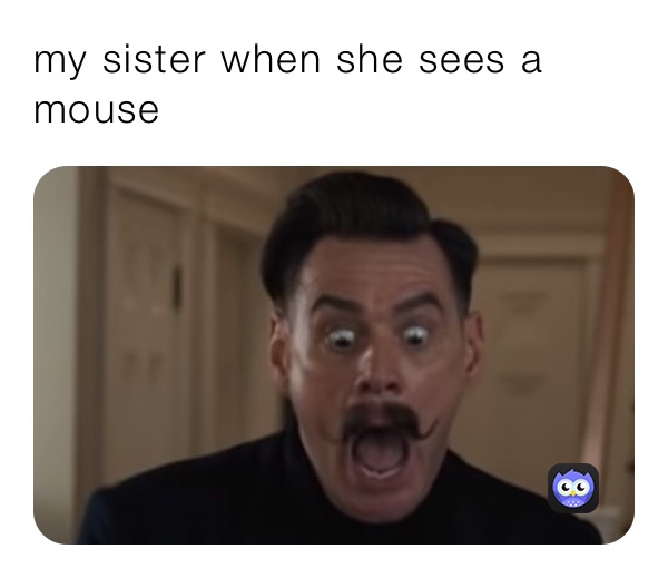 my sister when she sees a mouse