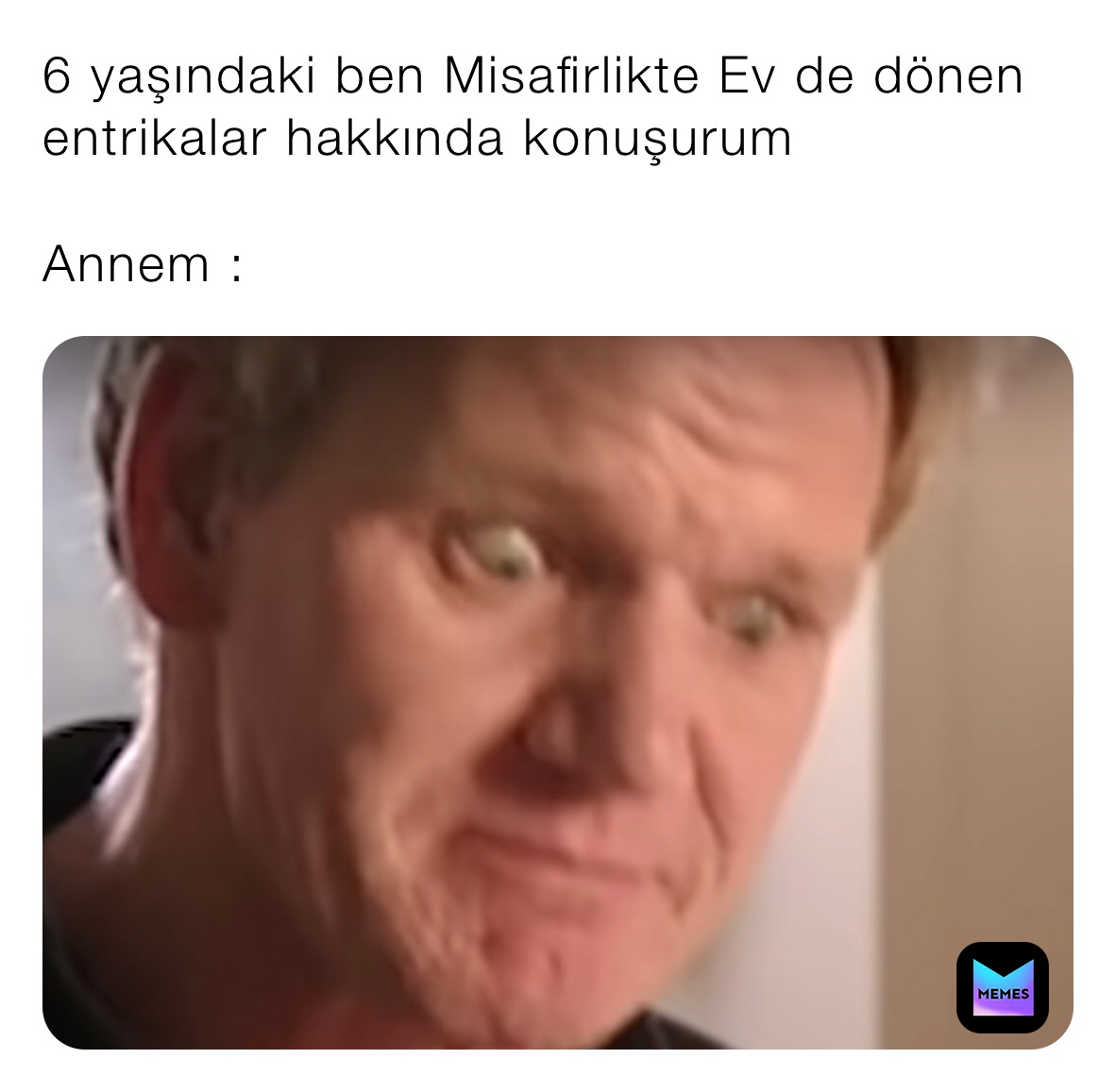6 yaşındaki ben Misafirlikte Ev de dönen entrikalar hakkında konuşurum 

Annem :