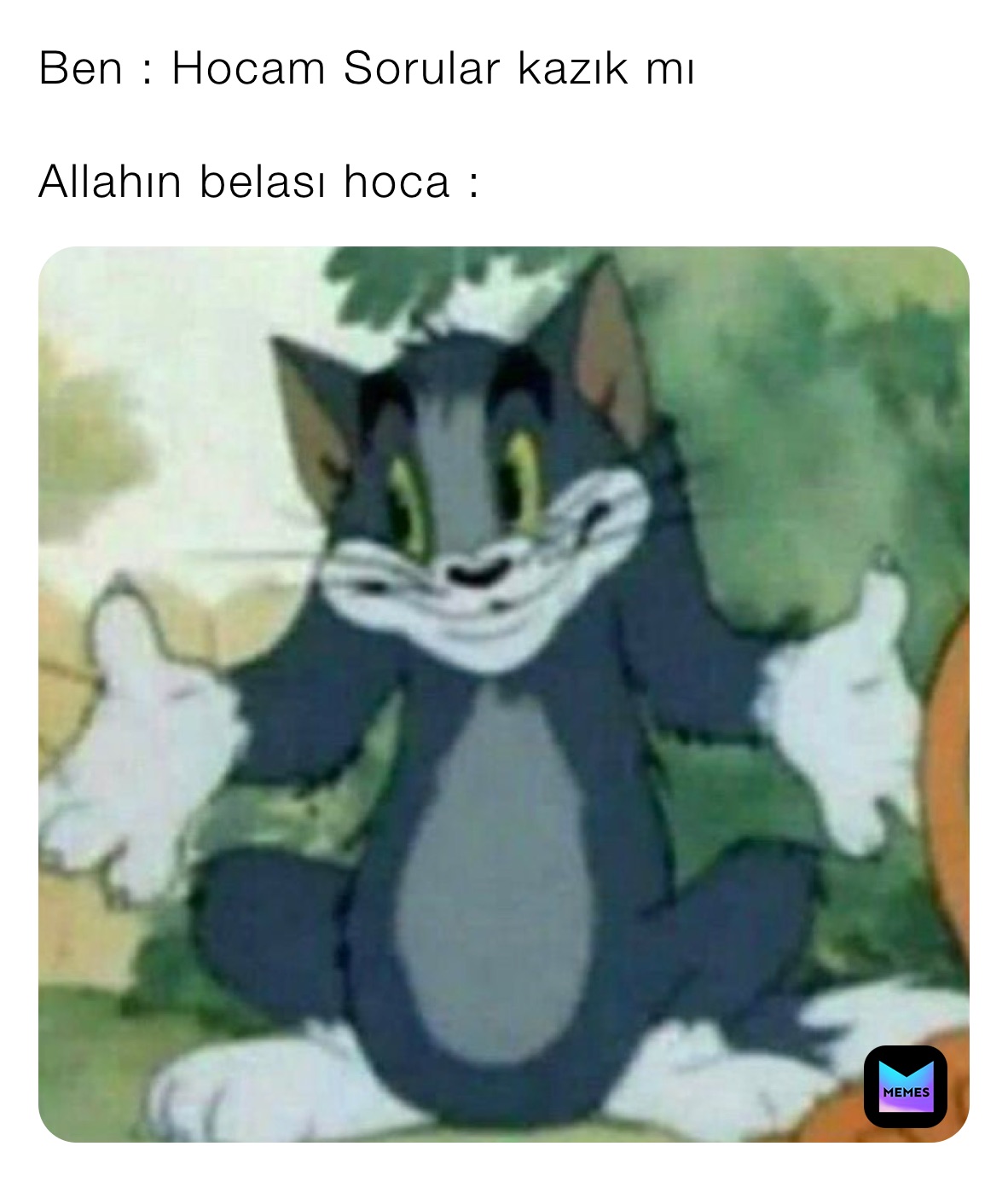 Ben : Hocam Sorular kazık mı

Allahın belası hoca : 