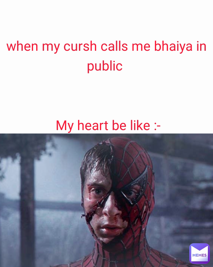 when my cursh calls me bhaiya in public  My heart be like :-