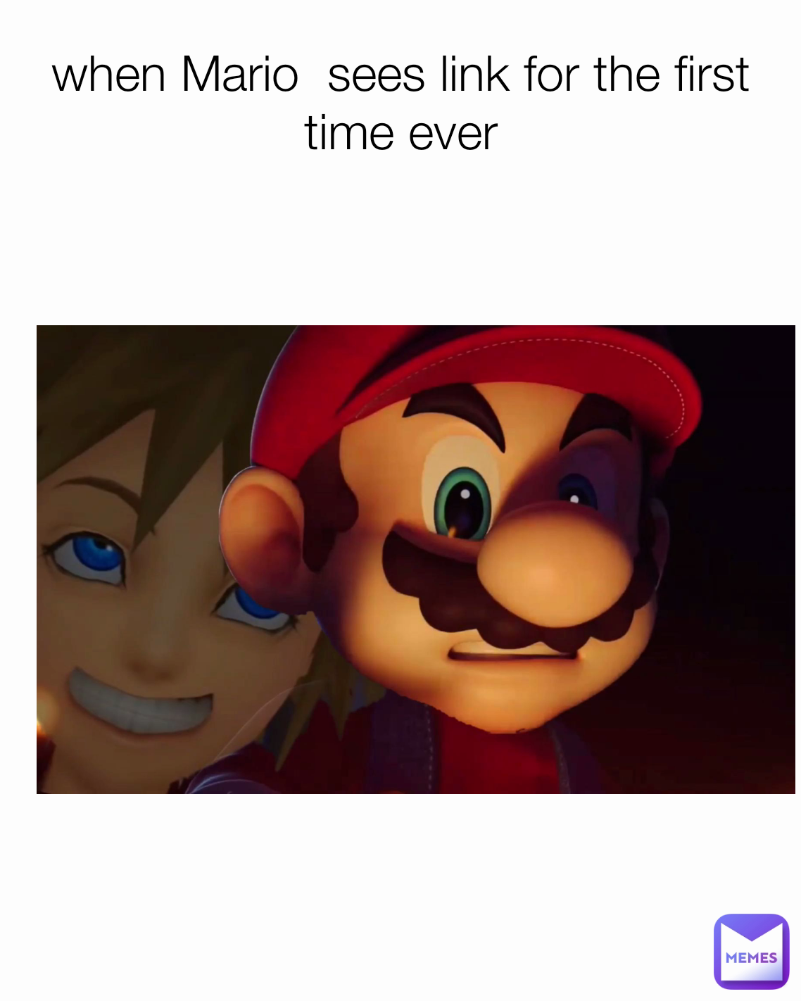 when Mario  sees link for the first time ever