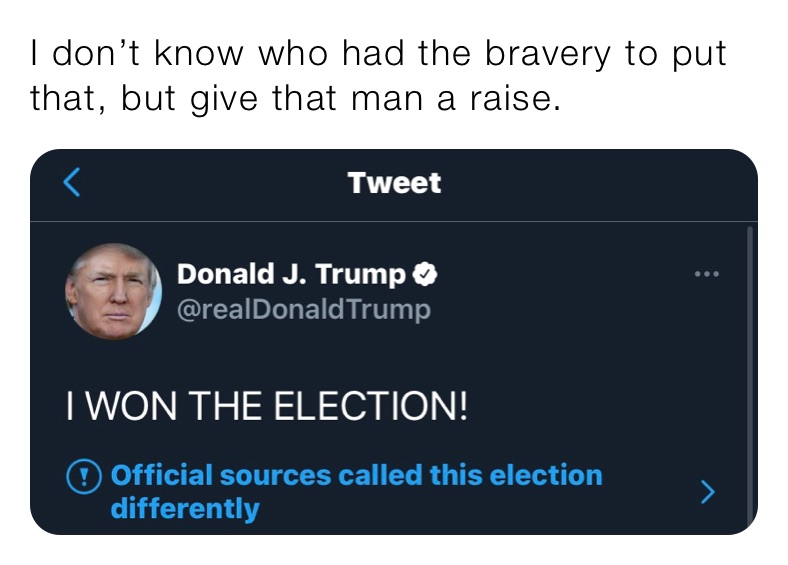 I don’t know who had the bravery to put that, but give that man a raise.