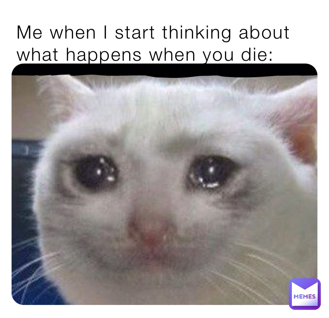 Me when I start thinking about what happens when you die: