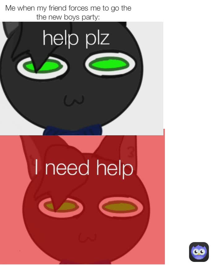 I need help Me when my friend forces me to go the the new boys party: help plz