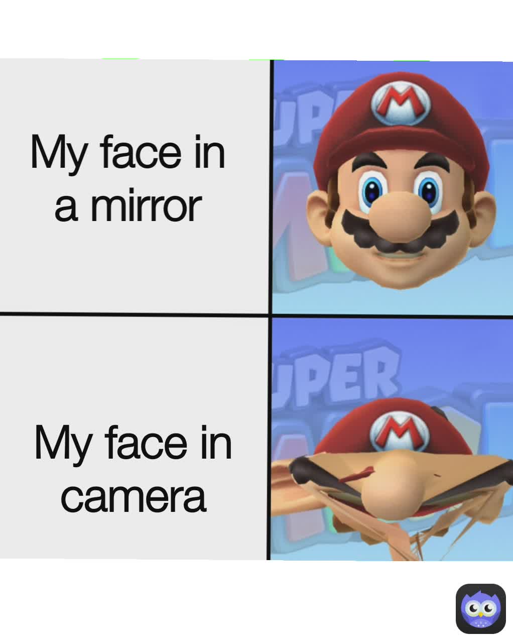 My face in a mirror My face in camera