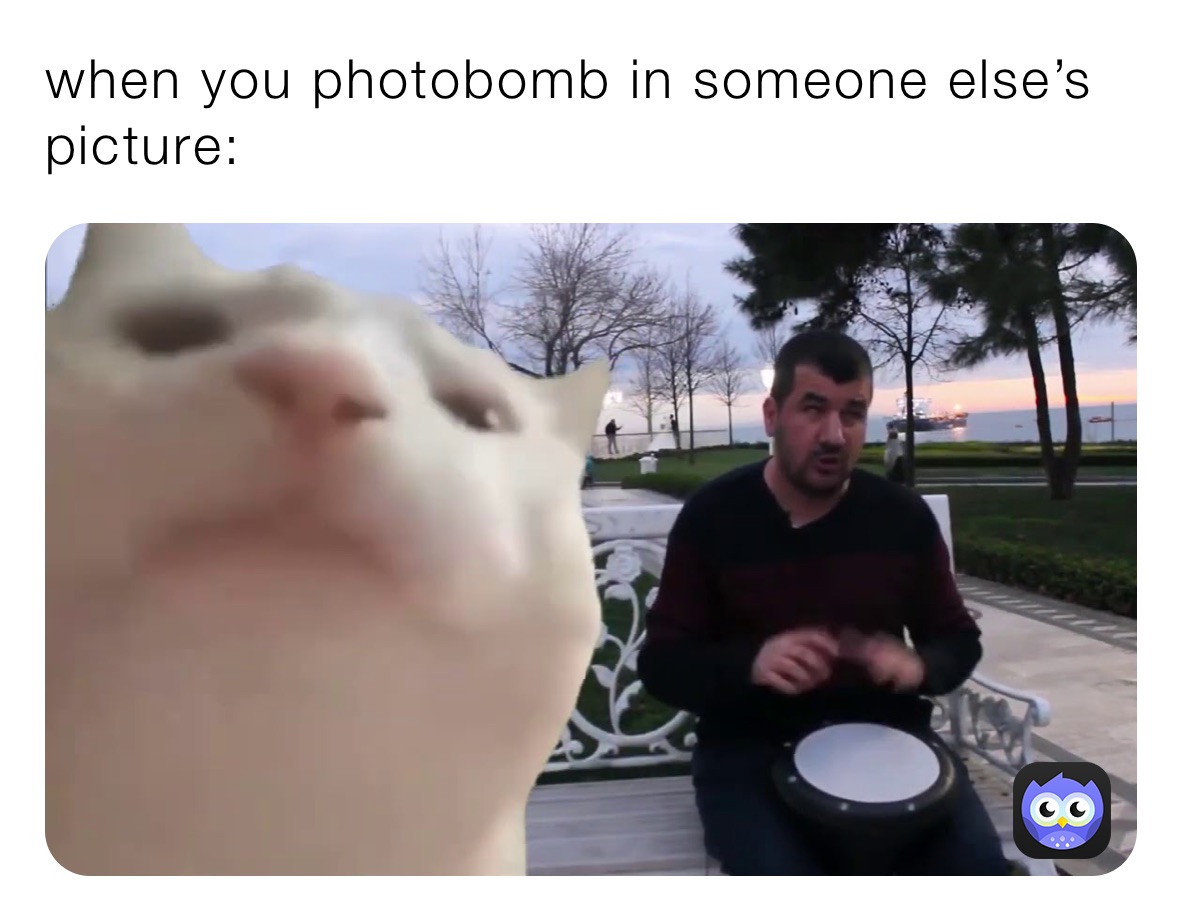 when you photobomb in someone else’s picture: