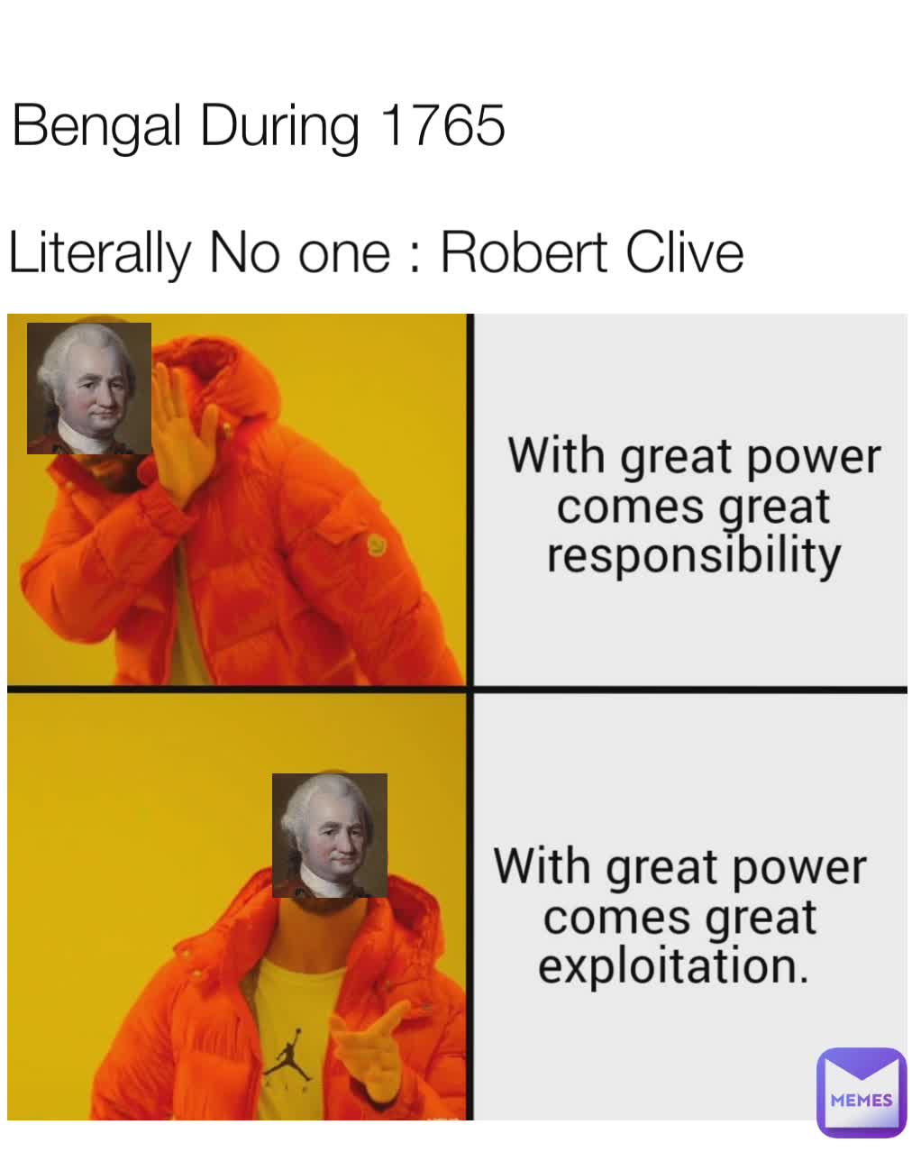 Bengal During 1765
 Literally No one : Robert Clive