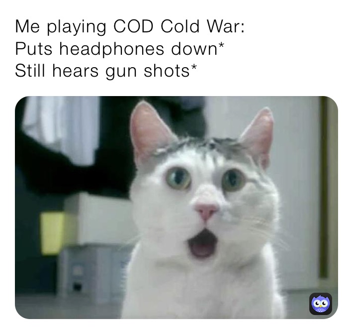 Me playing COD Cold War:
Puts headphones down*
Still hears gun shots*
