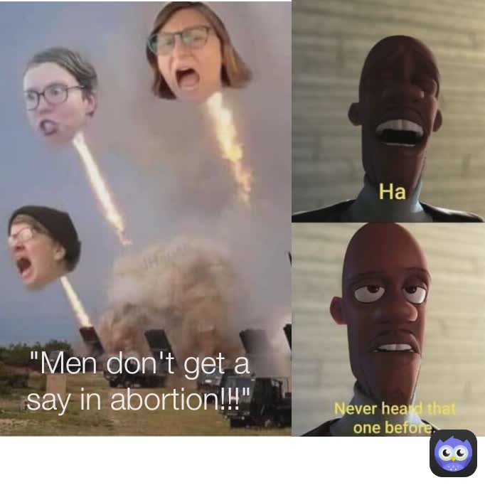 "Men don't get a say in abortion!!!"