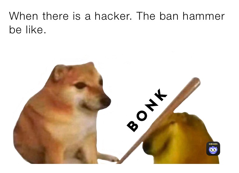 When there is a hacker. The ban hammer be like.