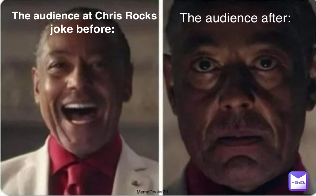 The audience after: The audience at Chris Rocks joke before: