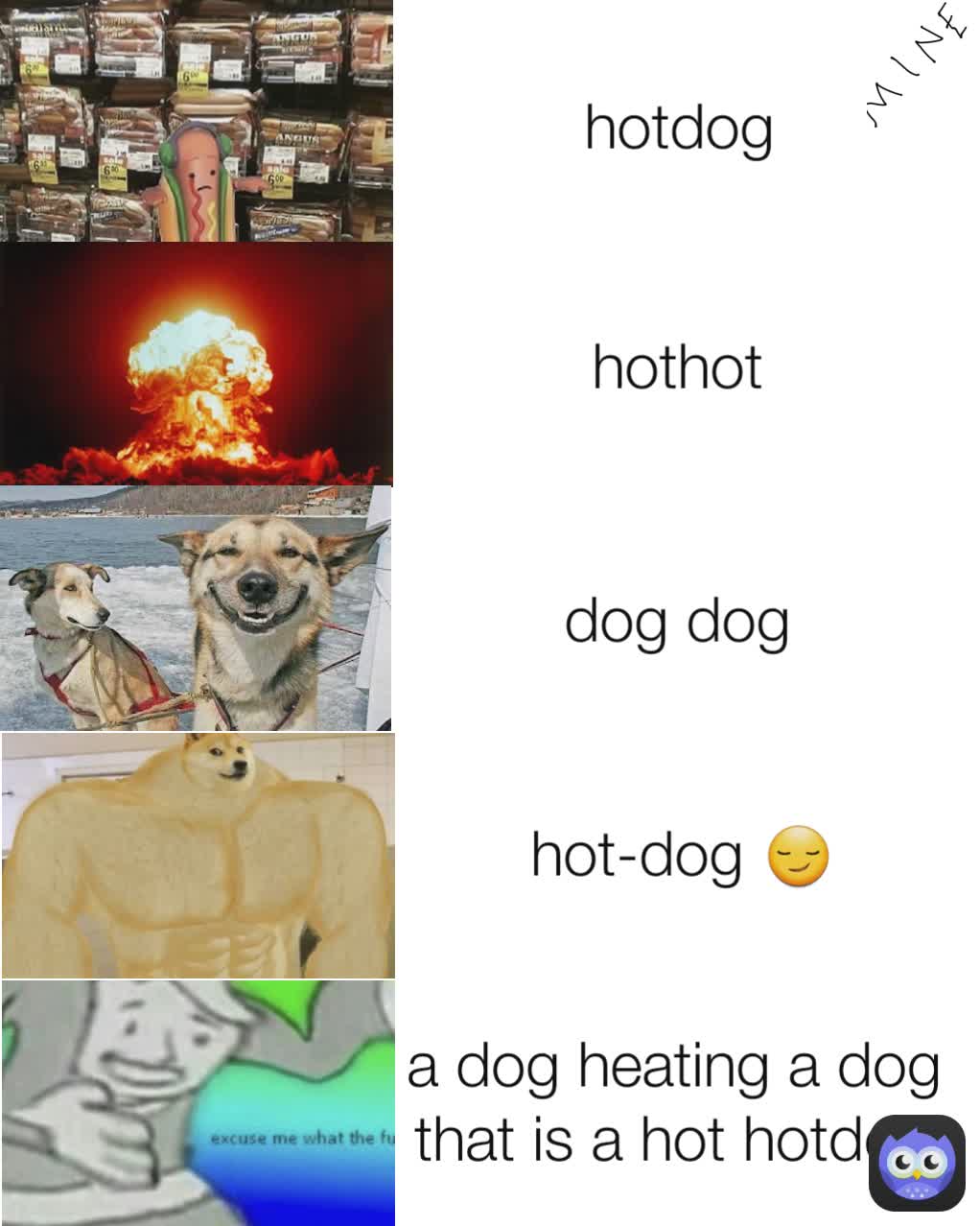 a dog heating a dog that is a hot hotdog hot-dog 😏 dog dog hothot hotdog