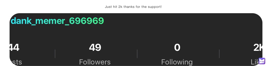 Just hit 2k thanks for the support!