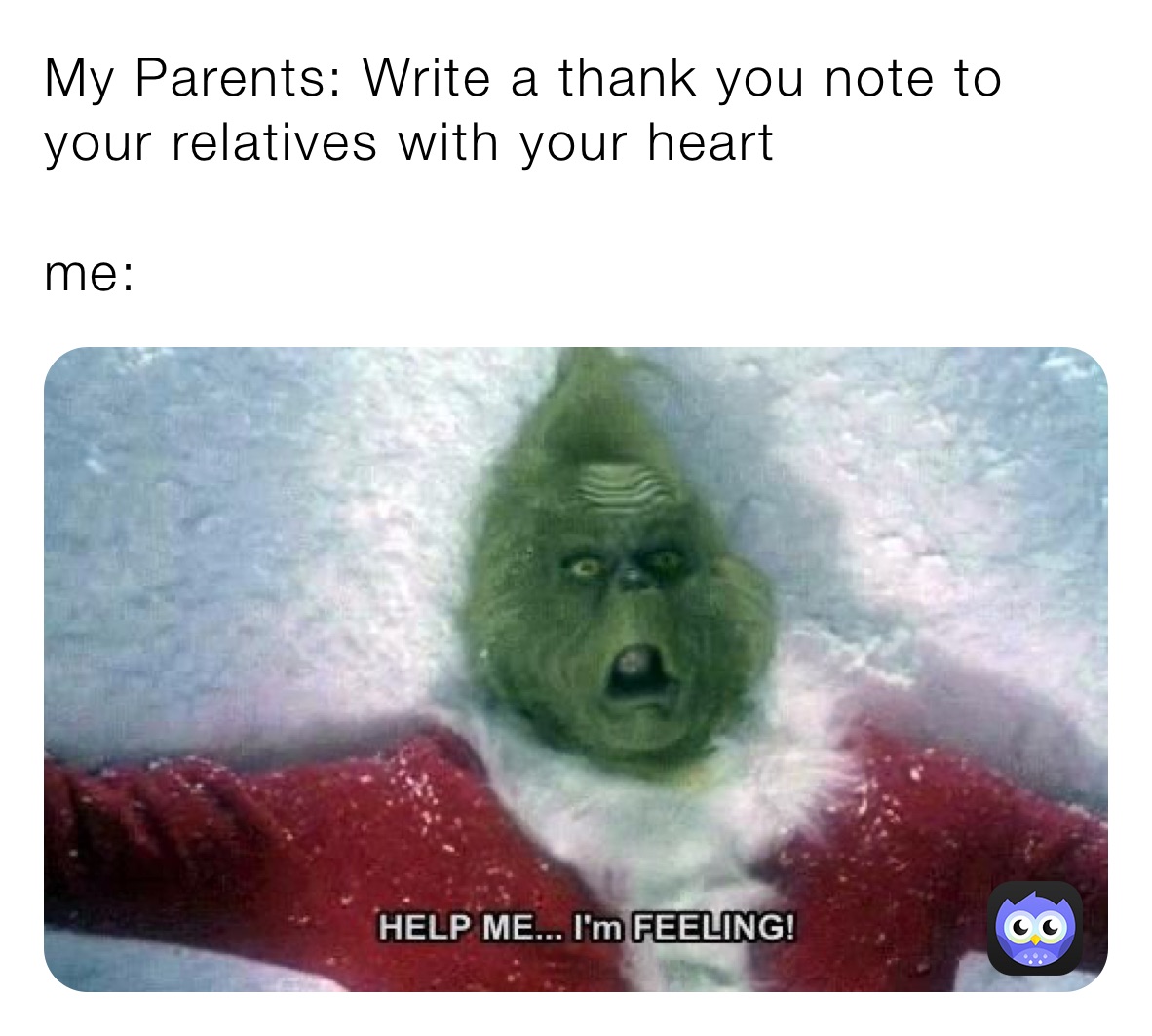My Parents: Write a thank you note to your relatives with your heart

me:
