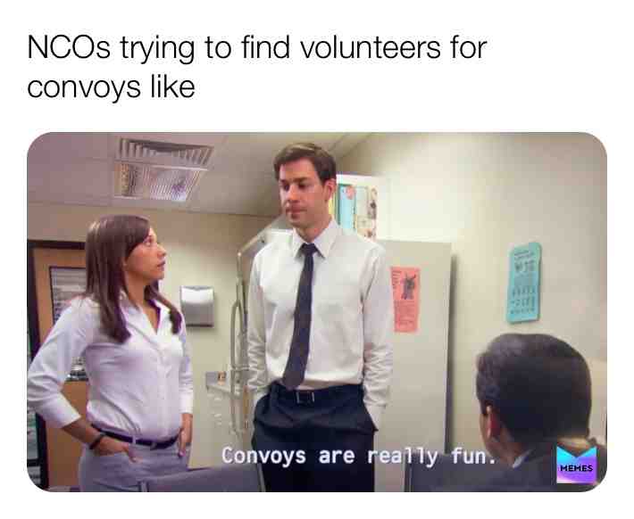 #military #army #convoy #funny #sham #nco #marines #theoffice #jimhalpert