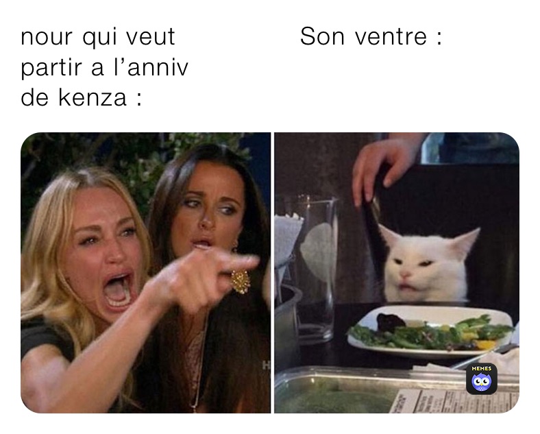 nour qui veut               Son ventre :
partir a l’anniv 
de kenza :