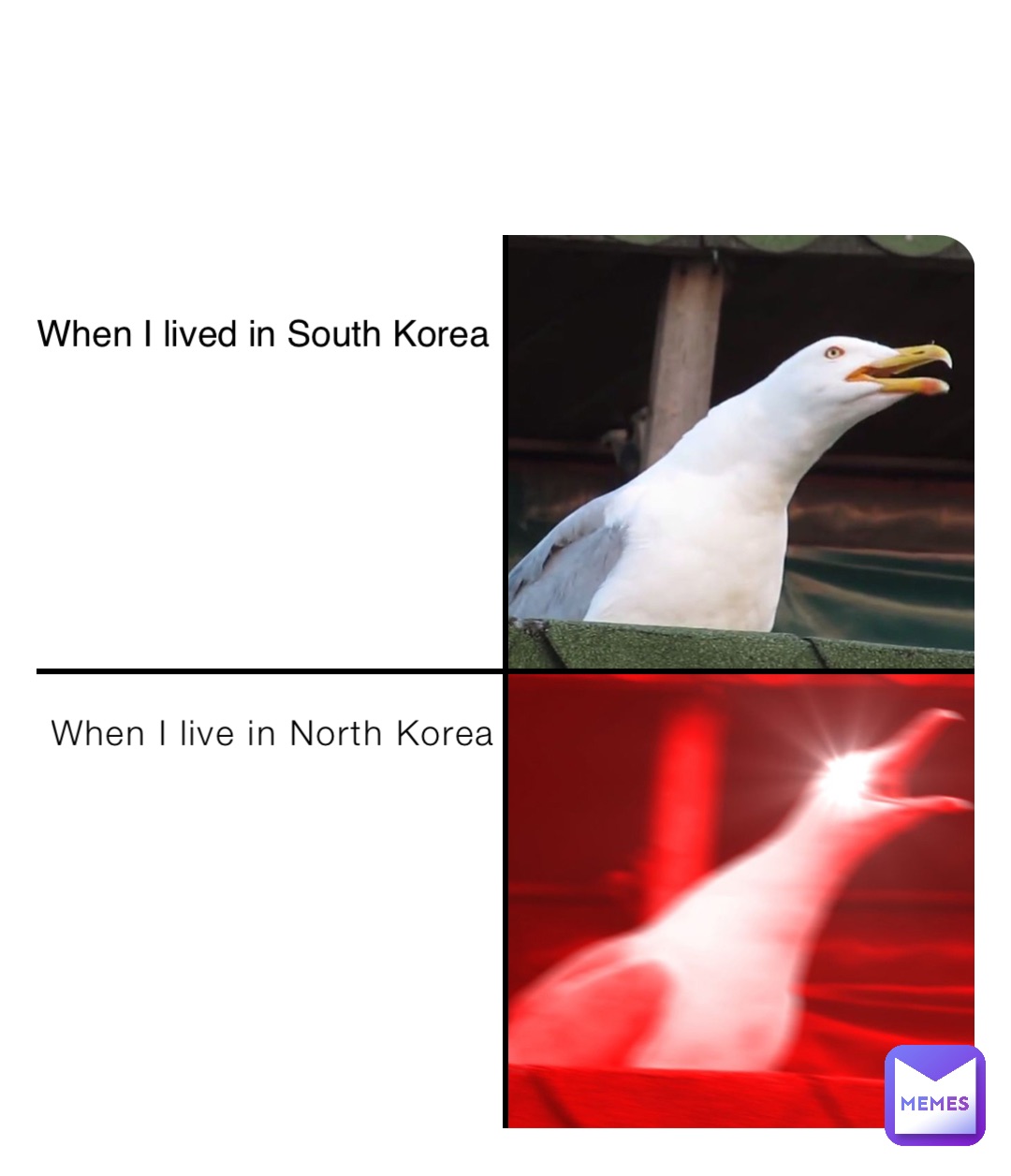 When I live in North Korea When I lived in South Korea