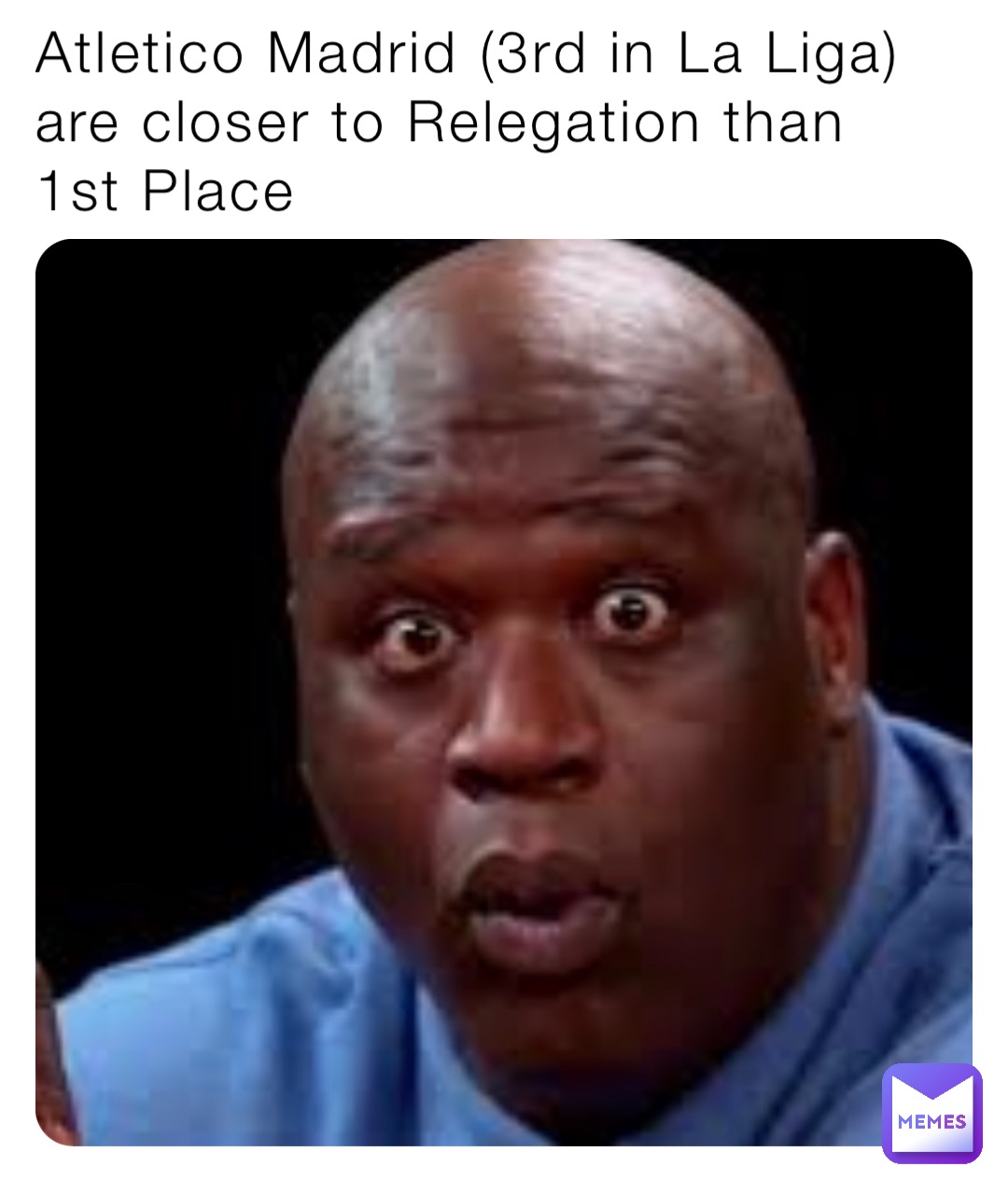 Atletico Madrid (3rd in La Liga) are closer to Relegation than 1st Place