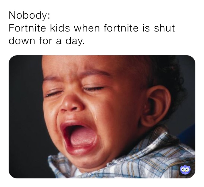 Nobody:
Fortnite kids when fortnite is shut down for a day.