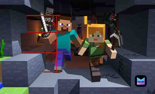 Steve and Alex in the launcher are almost 3 blocks tall