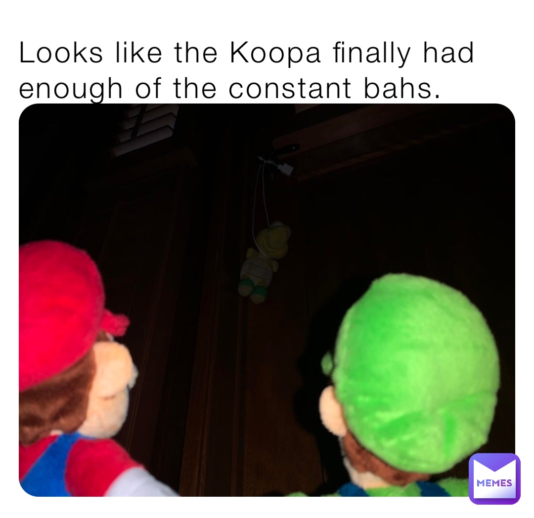 Looks like the Koopa finally had enough of the constant bahs.