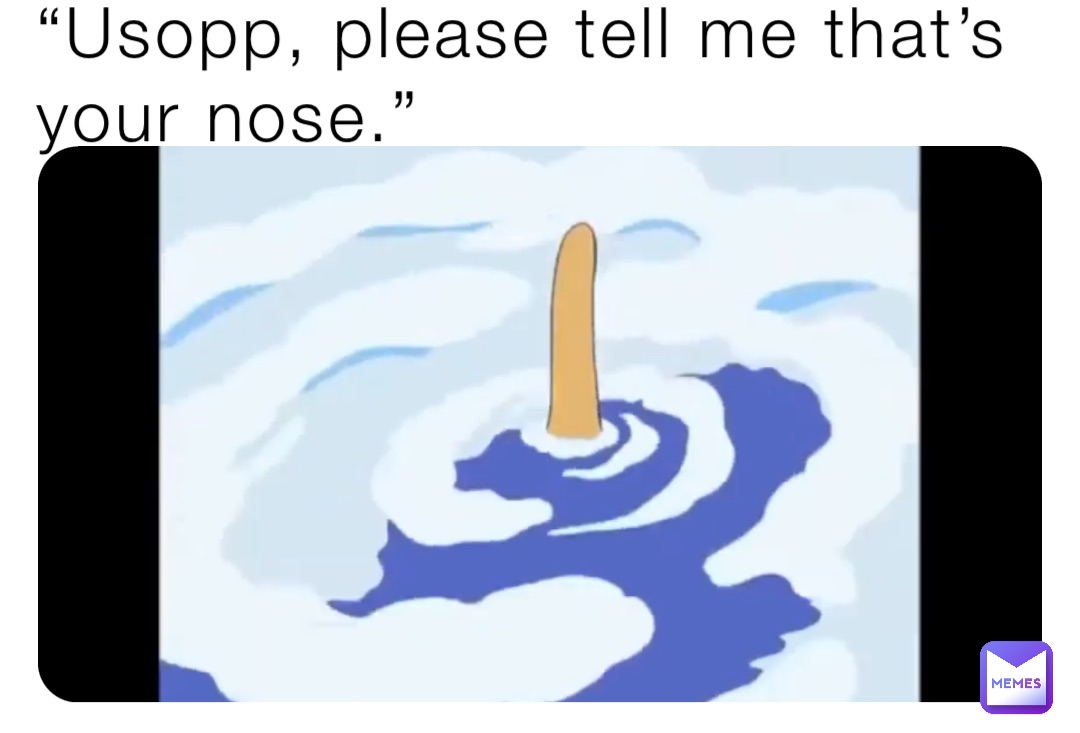 “Usopp, please tell me that’s your nose.”