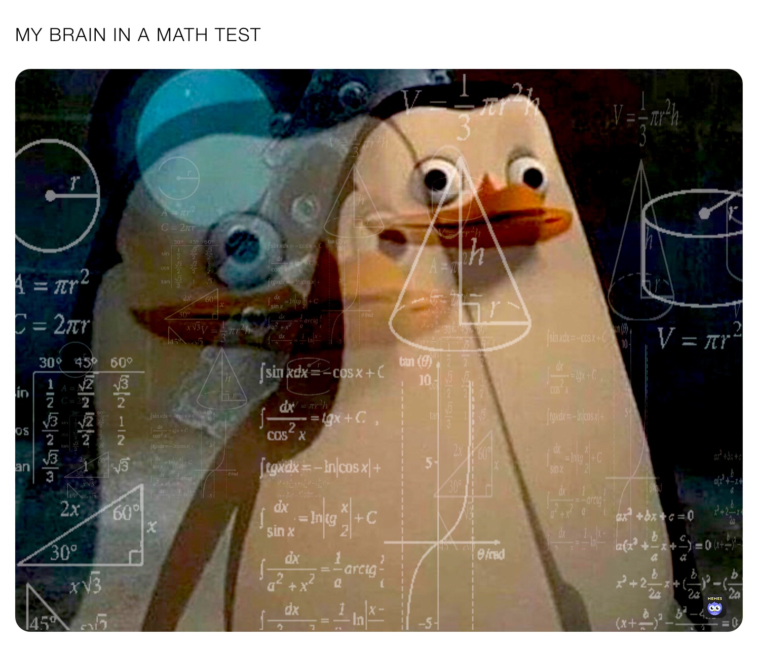 MY BRAIN IN A MATH TEST 