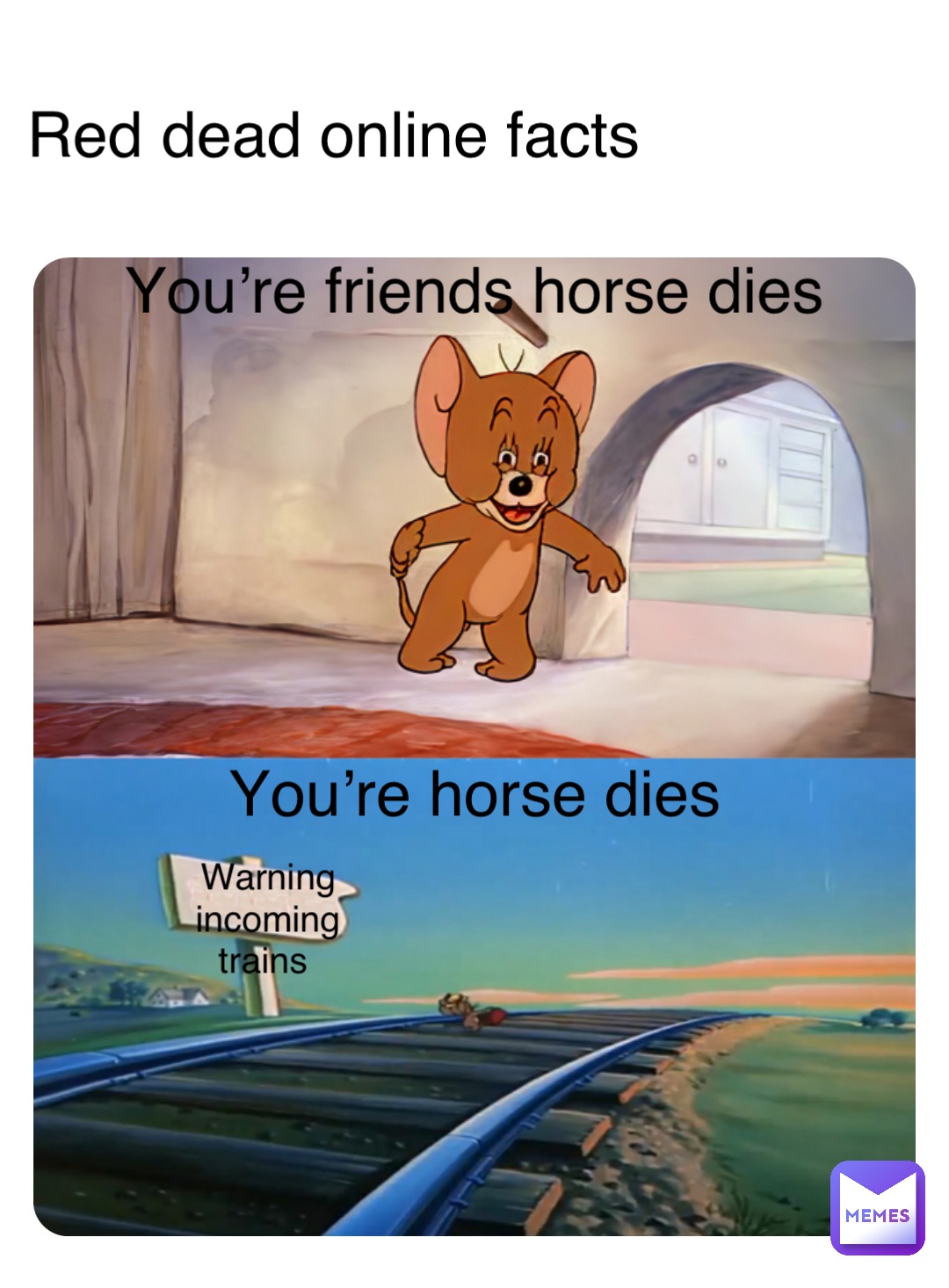 Double tap to edit Red dead online facts You’re friends horse dies You’re horse dies Warning incoming trains