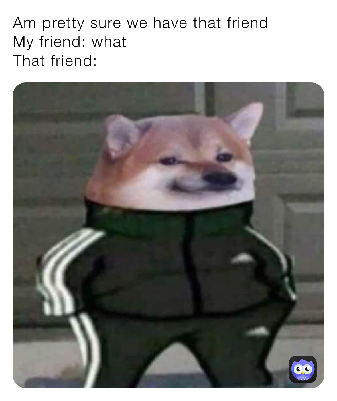 Am pretty sure we have that friend 
My friend: what 
That friend: