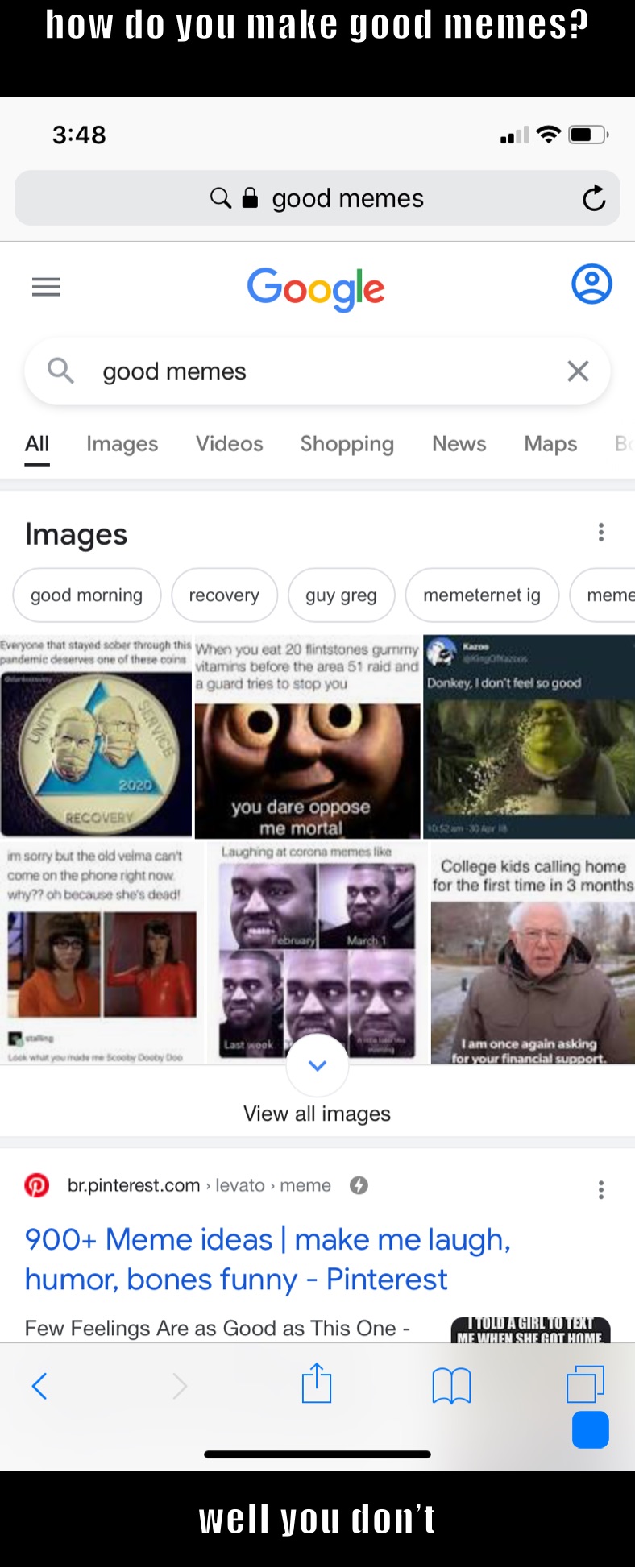 how do you make good memes?
 well you dont