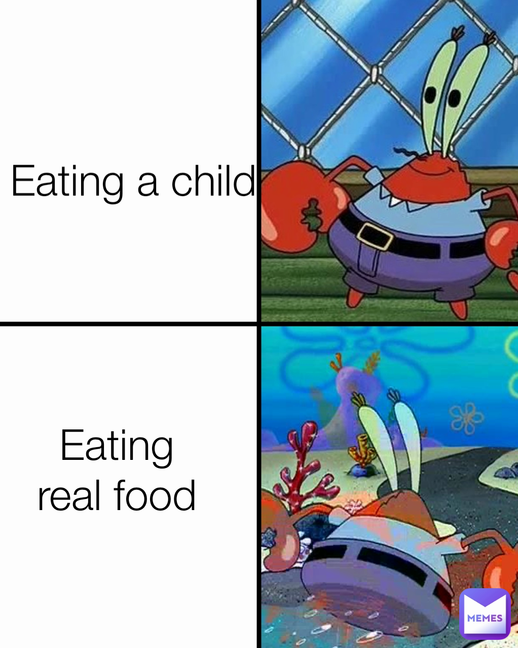 Eating a child Eating real food | @mirkolovic | Memes