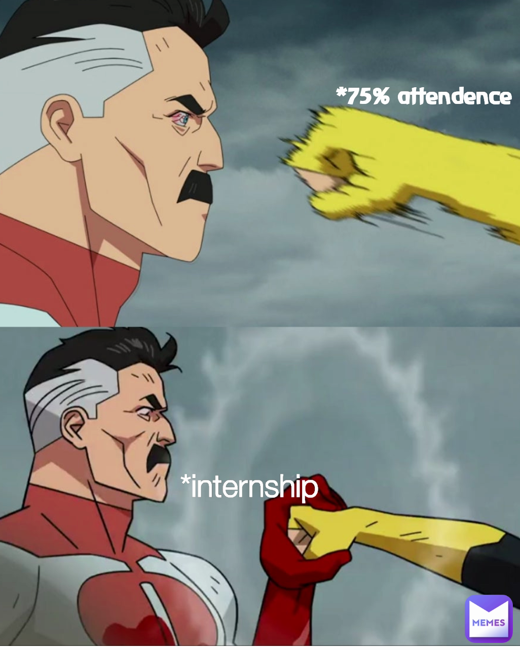 *75% attendence  *internship 