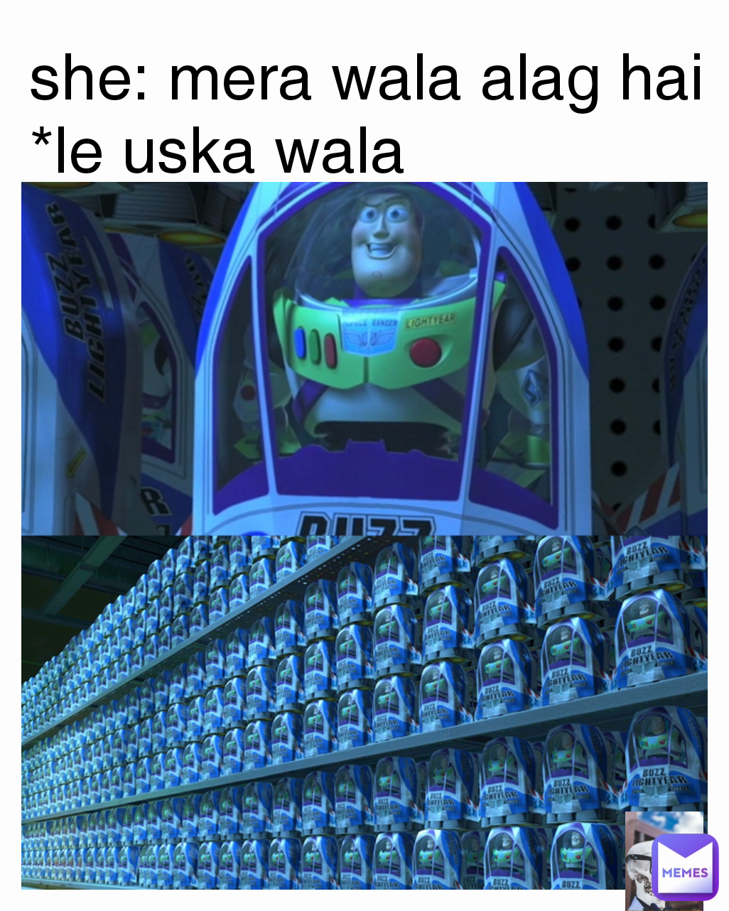 she: mera wala alag hai
*le uska wala