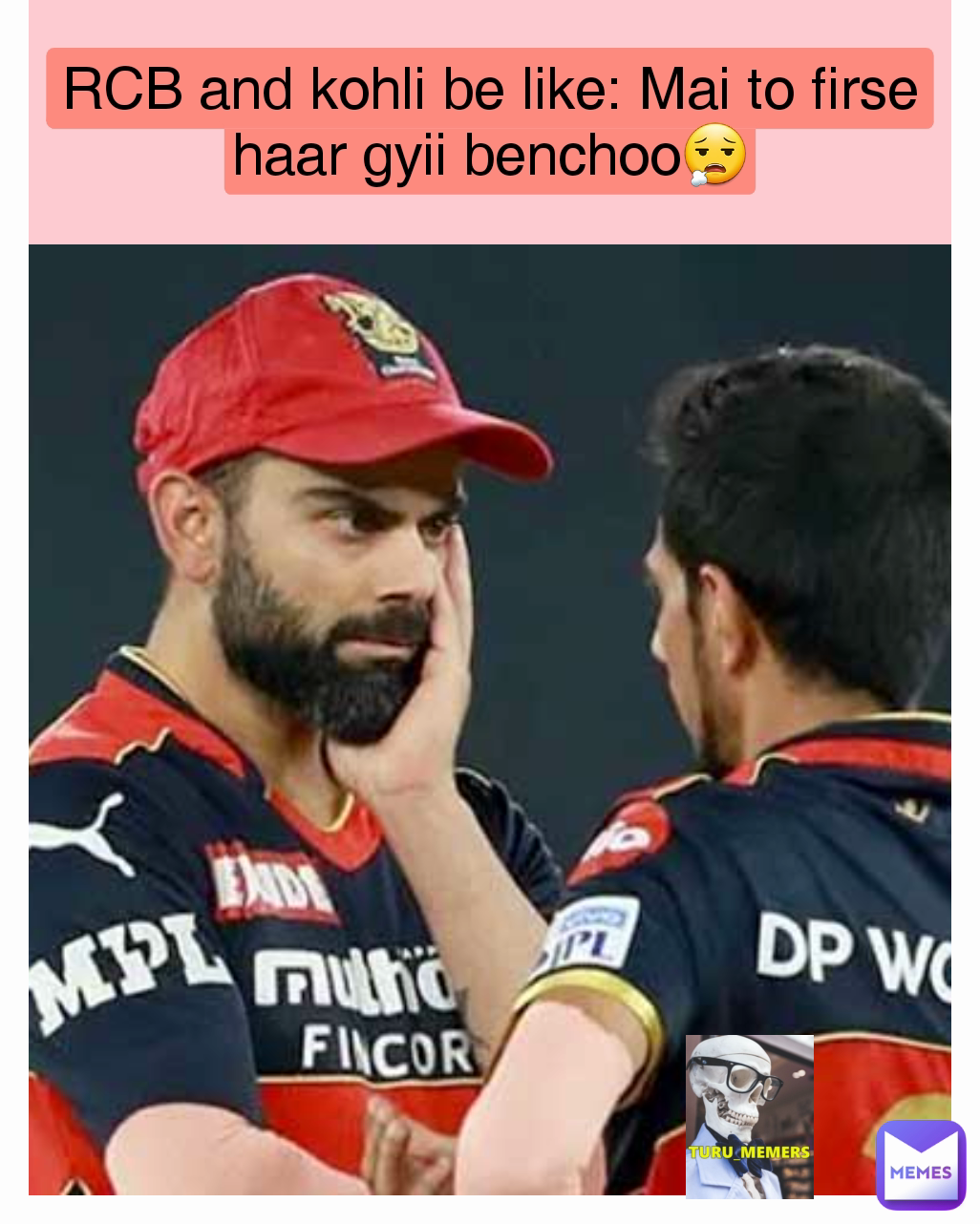 RCB and kohli be like: Mai to firse haar gyii benchoo😮‍💨