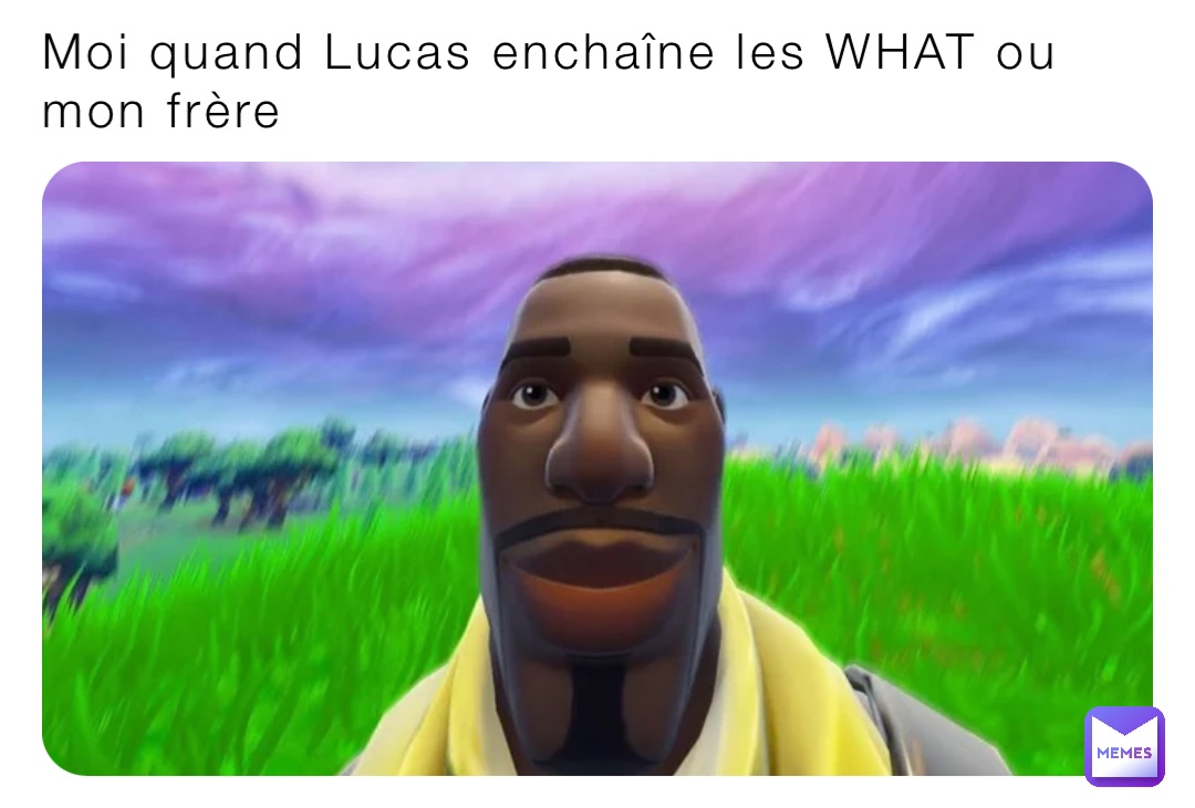 Moi quand Lucas enchaîne les WHAT ou mon frère