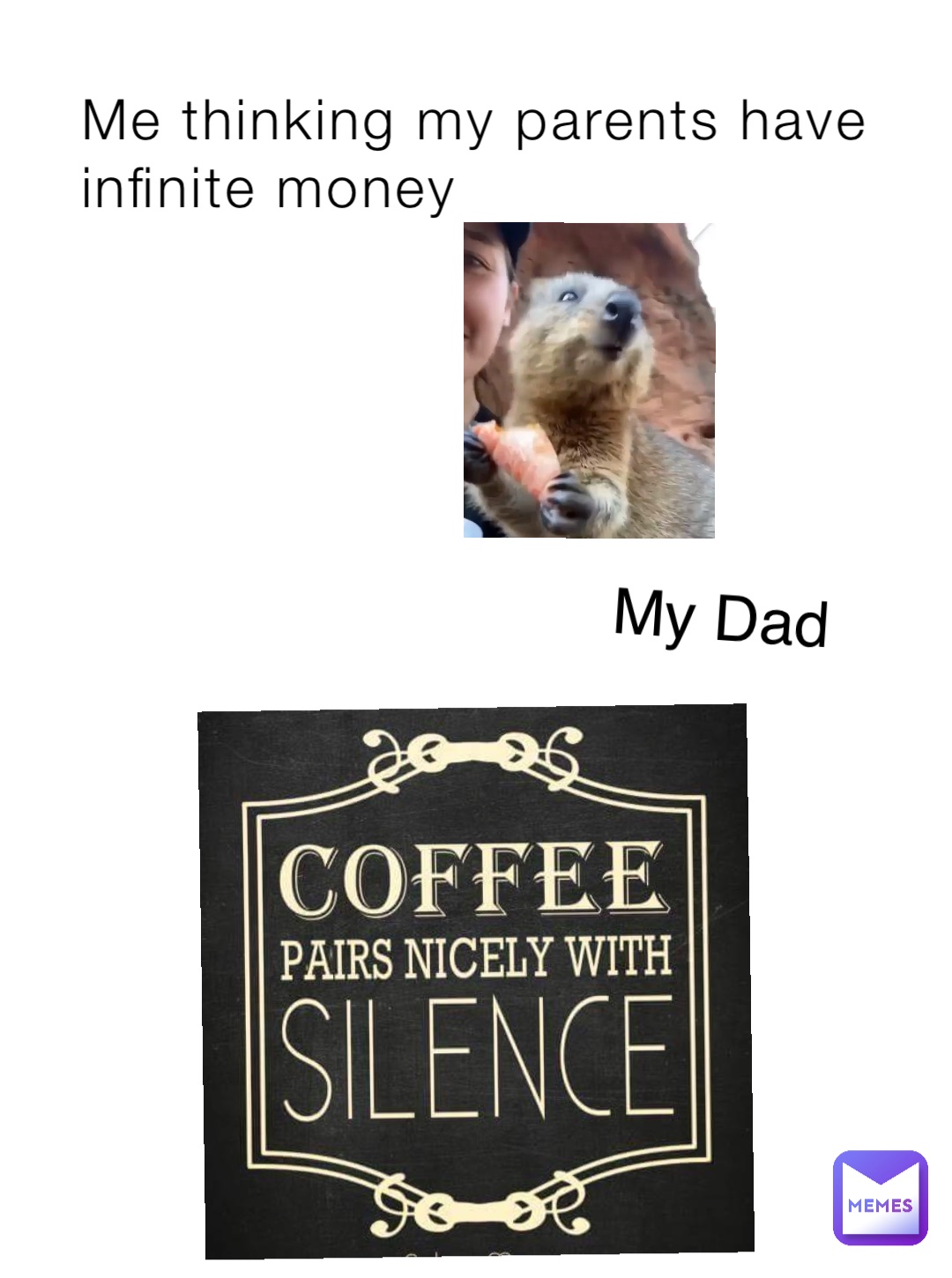 Me thinking my parents have infinite money My Dad