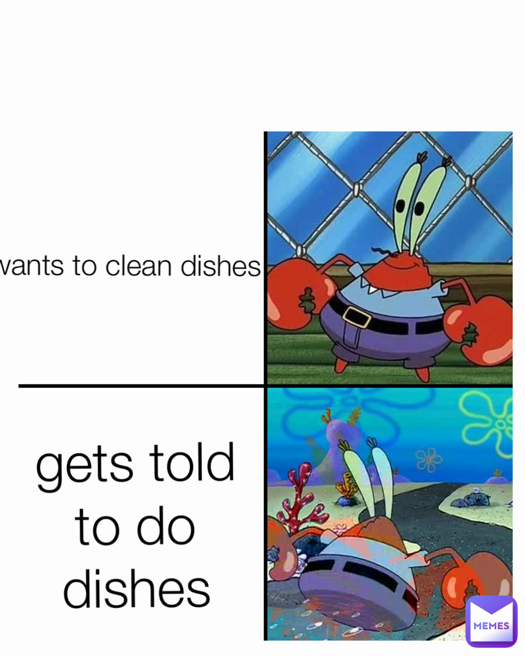 gets told to do dishes wants to clean dishes