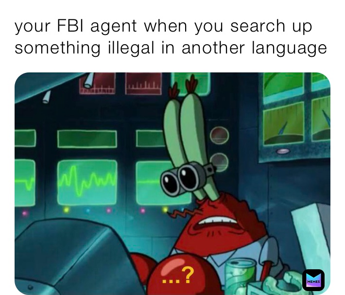 your FBI agent when you search up something illegal in another language