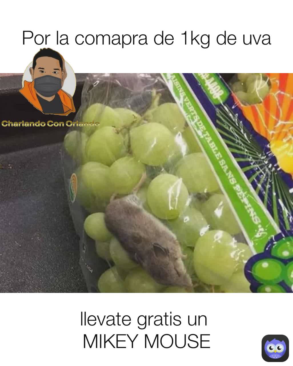 llevate gratis un 
MIKEY MOUSE Por la comapra de 1kg de uva