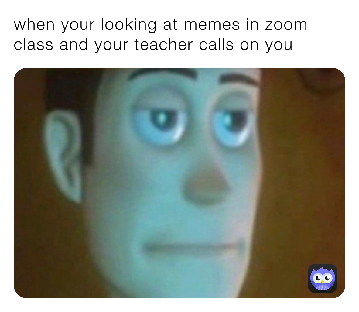 when your looking at memes in zoom class and your teacher calls on you 