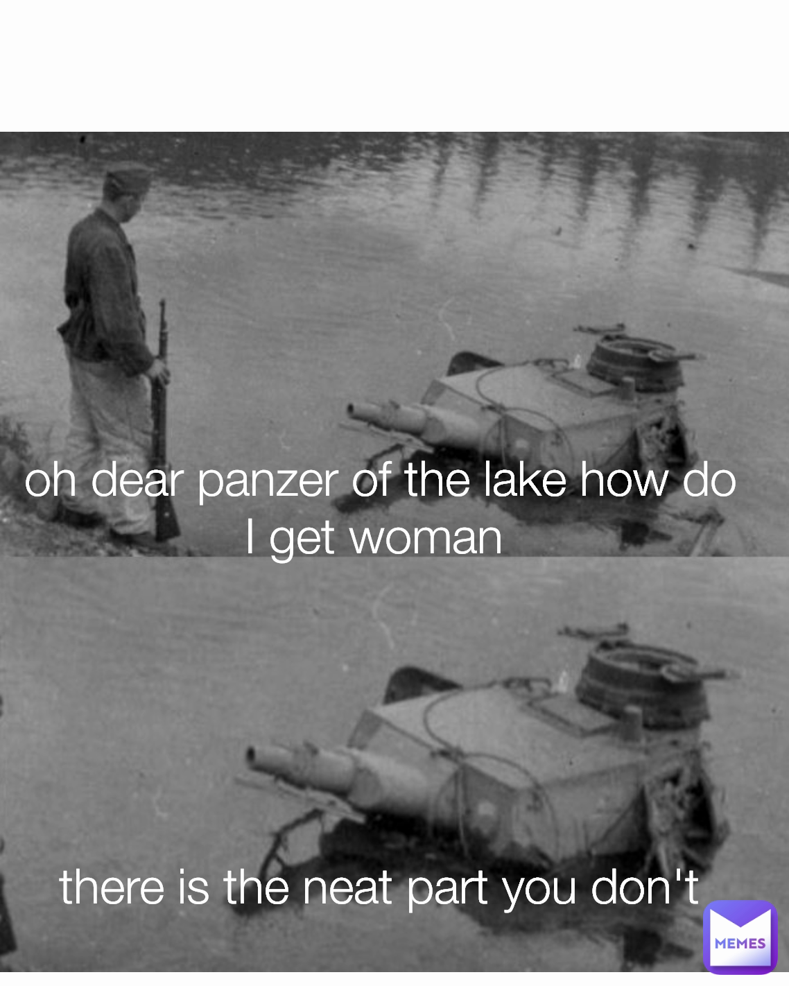 there is the neat part you don't   oh dear panzer of the lake how do I get woman 