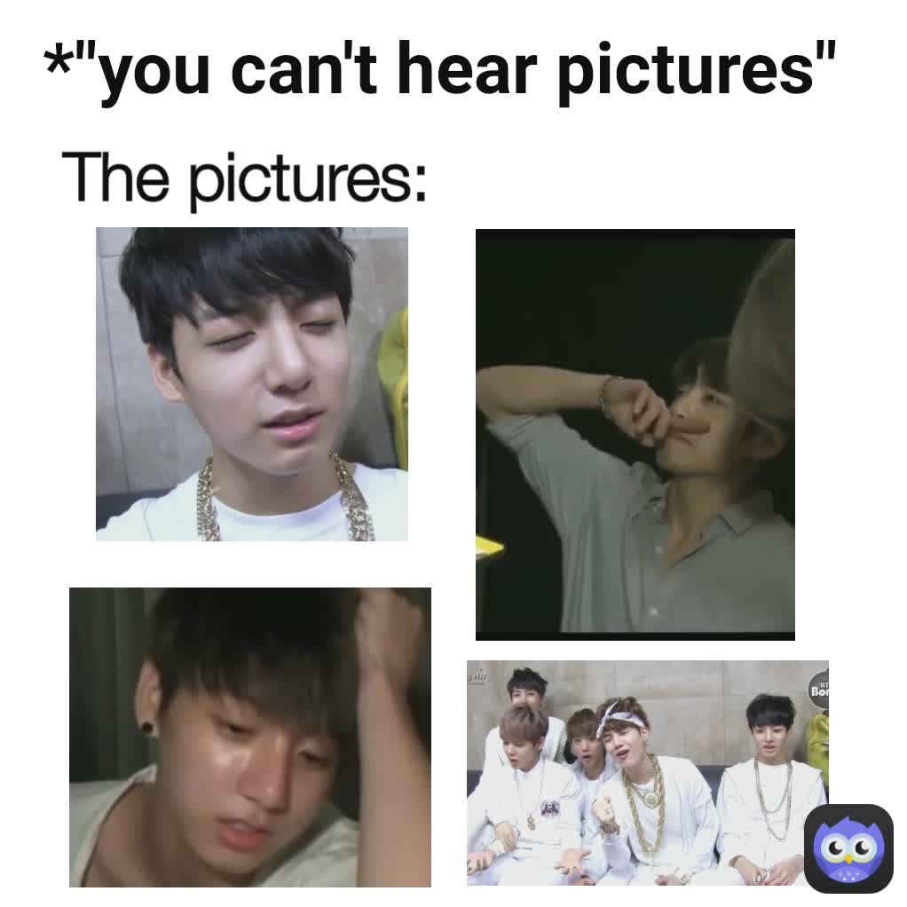 The pictures: *"you can't hear pictures"