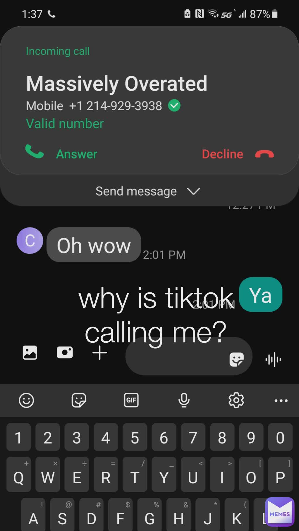 why is tiktok calling me?

