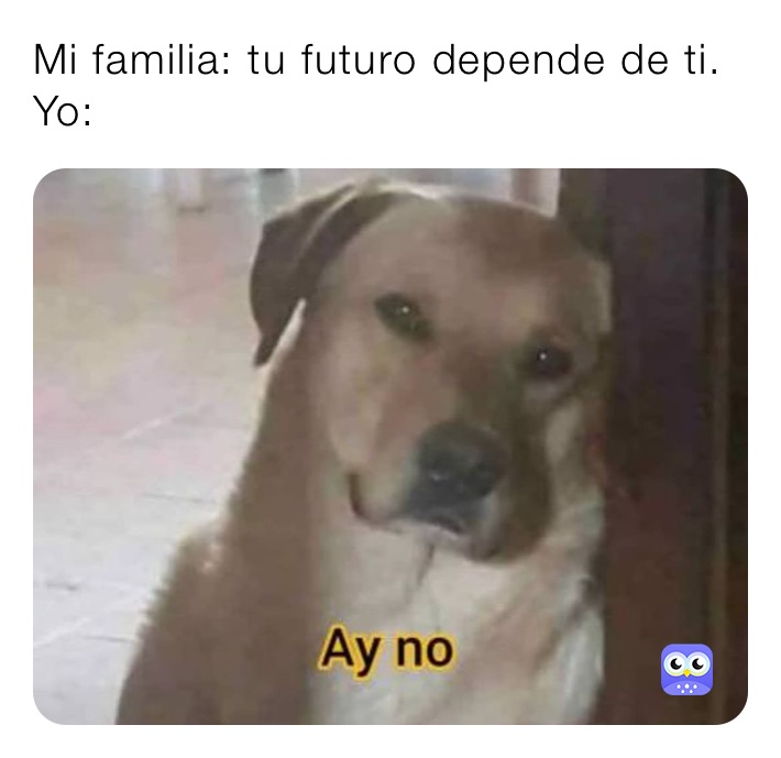 Mi familia: tu futuro depende de ti.
Yo: