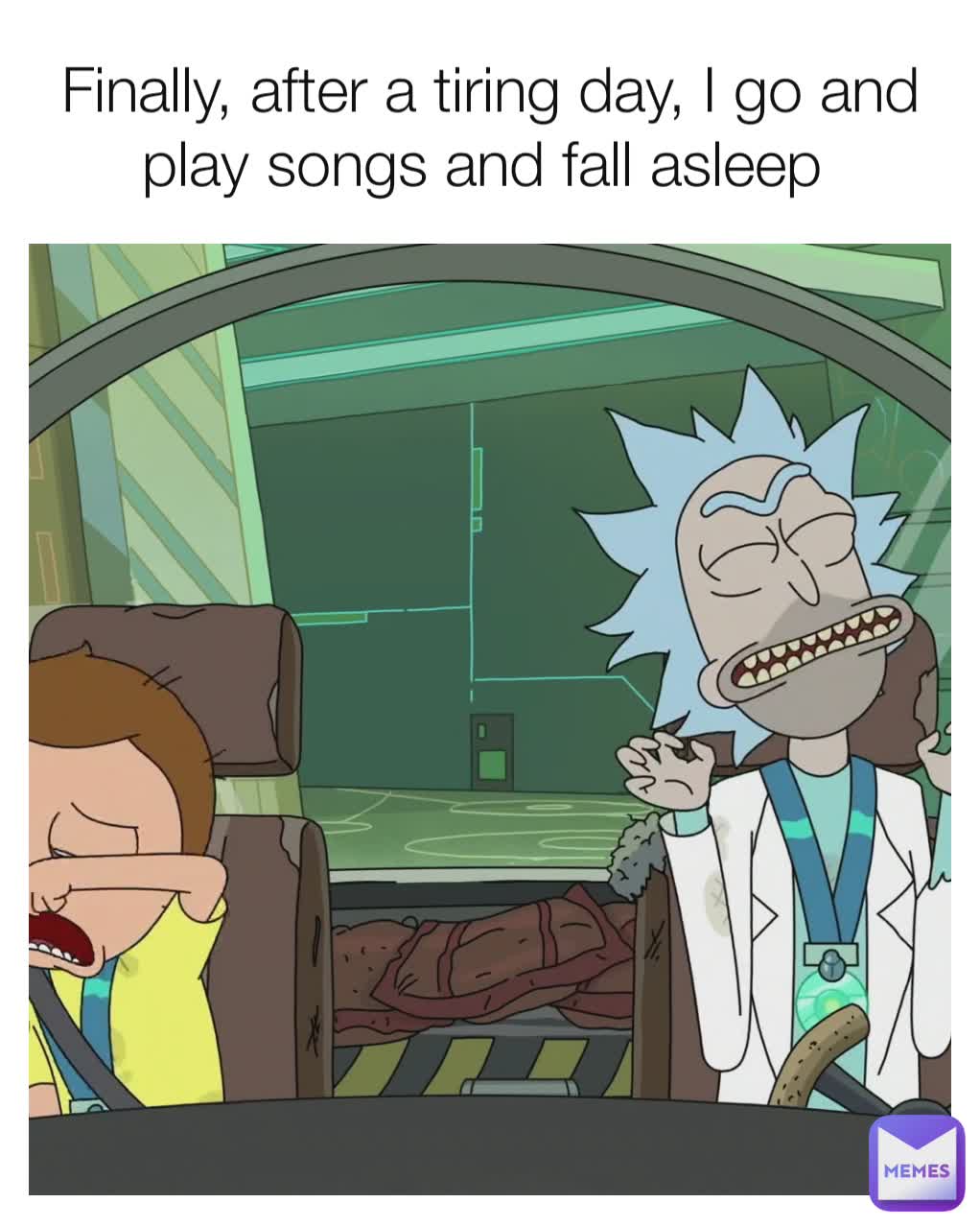Finally, after a tiring day, I go and play songs and fall asleep 