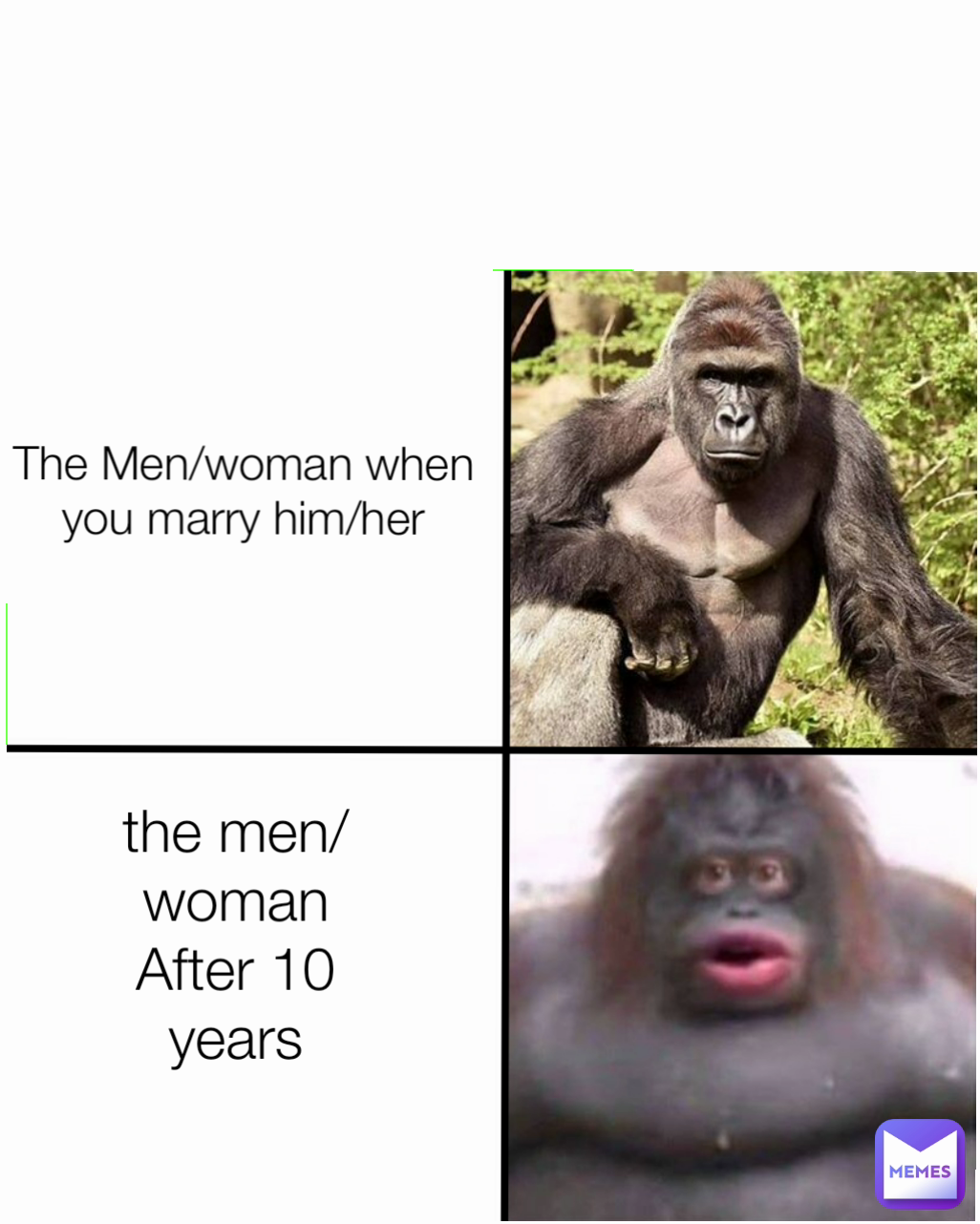 the men/woman After 10 years The Men/woman when you marry him/her